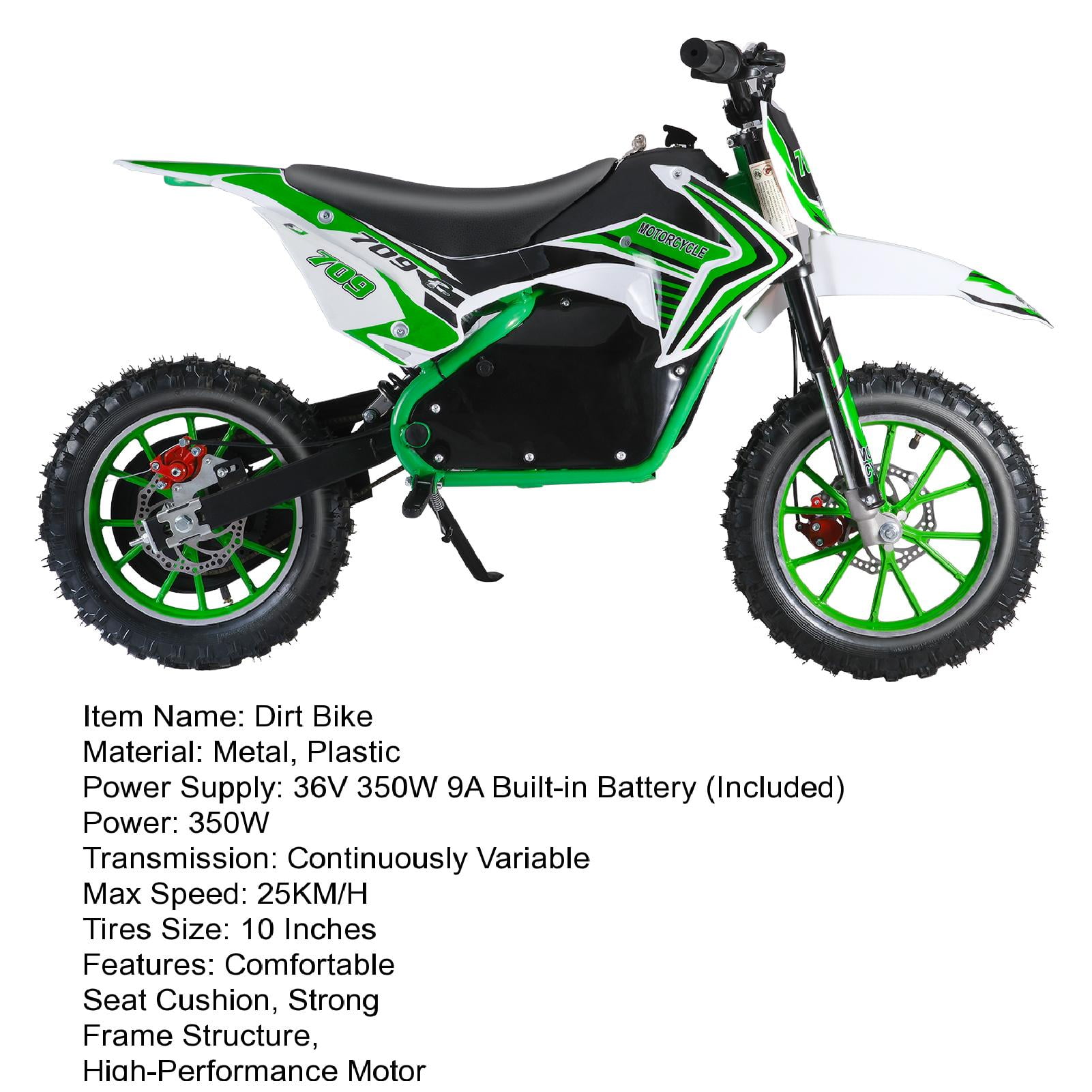 Trendix Electric Dirtbike Off-Road Bike Motocross, 36V 350W Electric Dirt Bike, Powerful Motorcycle for Kids, with 25KM/H Fast Speed, 10 Inch Rubber Tires Rocket Motor Bike