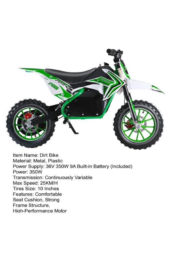 Electric Dirtbike Off-Road Bike Motocross, 36V 350W Electric Dirt Bike, Powerful Motorcycle for Kids, with 25KM/H Fast Speed, 10 Inch Rubber Tires Rocket Motor Bike