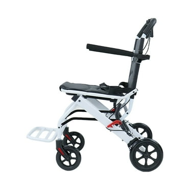 Trendix Foldable Wheelchair for Adults, Lightweight Portable Transit Travel Chair with Adjustable Safety Strap