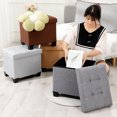 thumbnail image 1 of Trendix Foot Rest Stool with Lid Folding Stool with Storage Room, Solid Color Square Stool Chair 100KG Load Capacity Clothes Toys Bedroom Storage Stool (Light Grey), 1 of 10