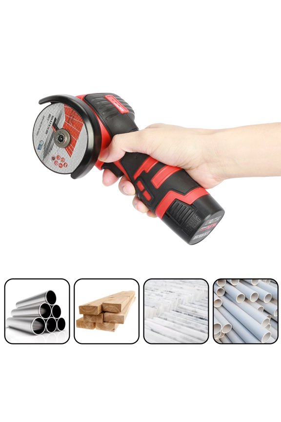 Mini Angle Grinder with 2 Grinding Discs, 18V 550W Low Noise Electric Handle Grinder Cordless Polishing Machine