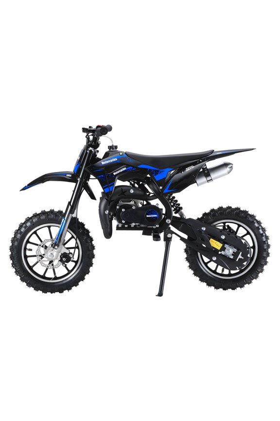 Mini Dirt Bike, 49CC 2-Stroke Gas Powered Motorcycle with Off-Rode Tire, Pocket Motorbike, Up to 25 Mph, Max Load 330 LBS, Blue