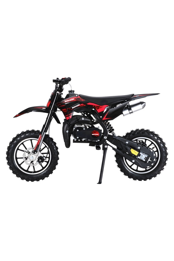 Mini Dirt Bike, 49CC 2-Stroke Gas Powered Motorcycle with Off-Rode Tire, Pocket Motorbike, Up to 25 Mph, Max Load 330 LBS, Red