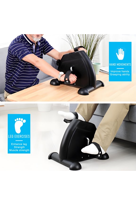 Mini Exercise Bike, Easy Assembly 100kg Load Capacity Under Desk Bike Pedal Exerciser Foot Cycle Arm & Leg Pedal Exerciser with LCD Screen Displays