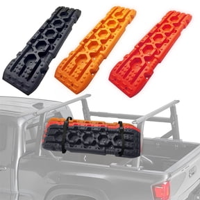 Trendix Off-Road Traction Boards, 1 Pair Recovery Tracks Truck Tire Traction Mat for Sand Mud Snow Track Tire Ladder Sand,Mud, Snow Ladder Ramps 2Pcs (Red)