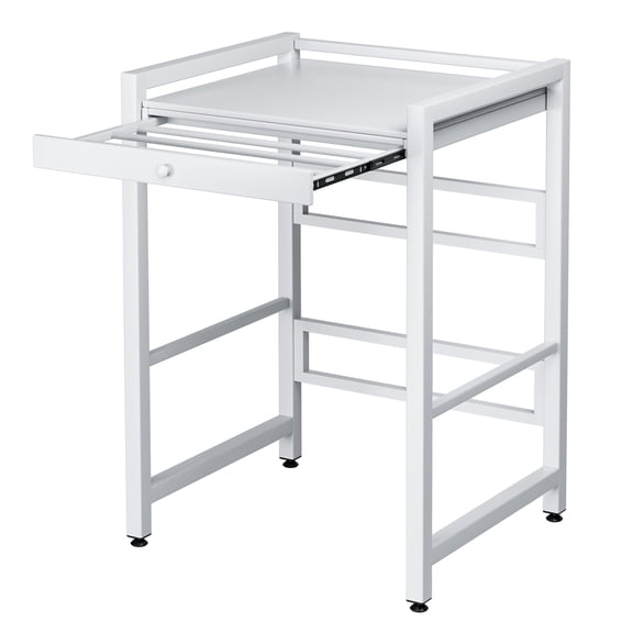 Trendix Over The Washer Storage Shelf, 200lb Capacity Laundry Room Rack with Drying Hanger & Countertop, Utility Shelf for Towels, White