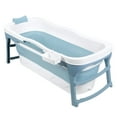 thumbnail image 1 of Trendix Portable Foldable Bathtub for Adult Kids, Large Collapsible Tub, Freestanding Surround Collapsible Bathtub for Hot Bath, Ice Bath (Blue, 56 inch), 1 of 9