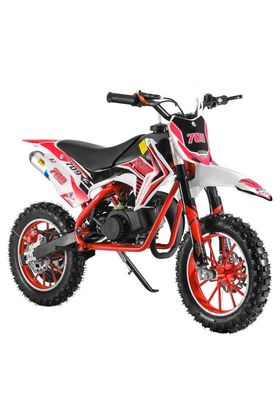 Off Road Mini Motorcycle Pocket Motorbike, 2 Stroke 49cc Gas-powered Motocross Racing Max Speed 30KM/H, Pocket Motor Bike with Front And Rear Disk Brakes, for Youth 12+ Year Olds