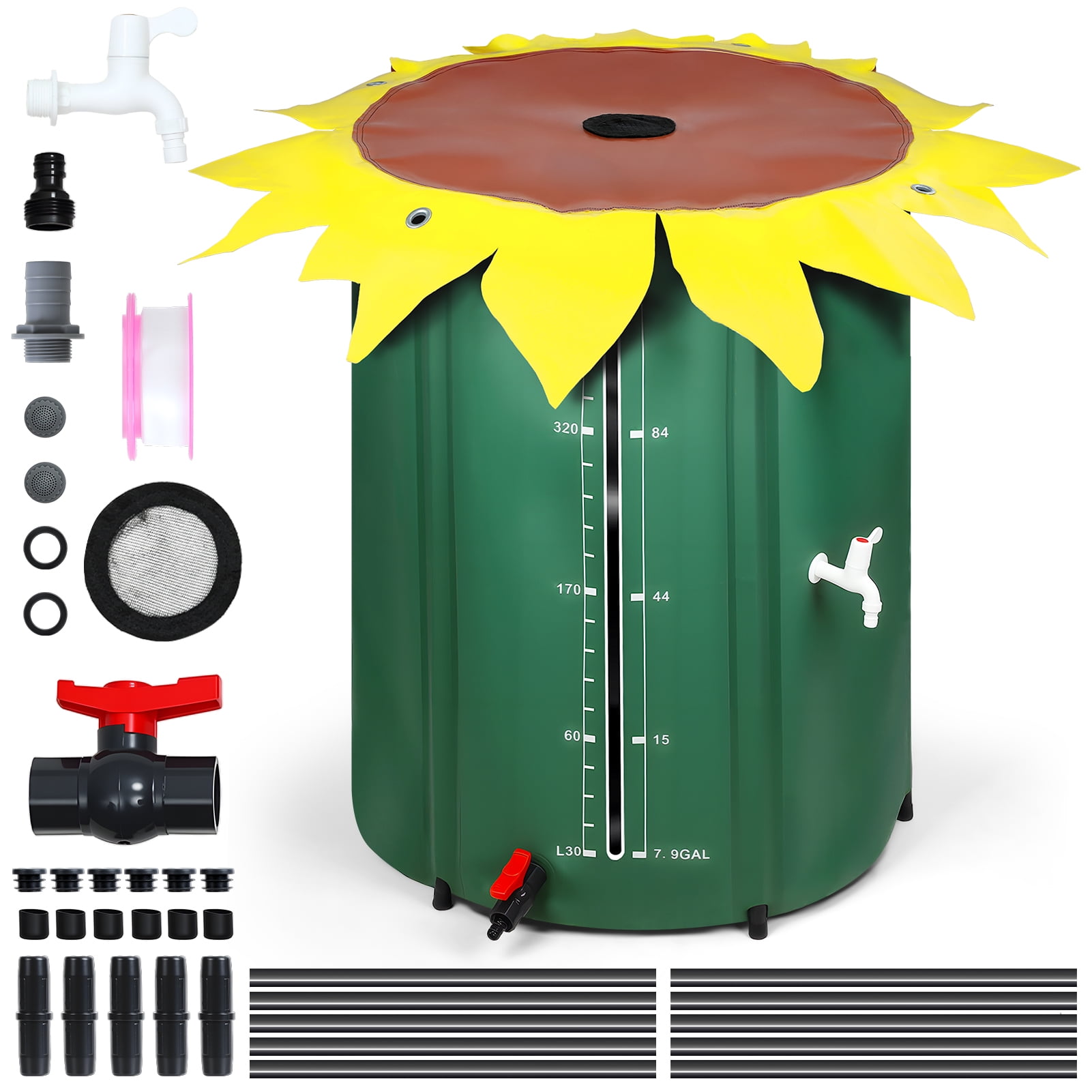 Trendix Sunflower Design Collapsible Rain Barrel, 100 Gallon Foldable ...