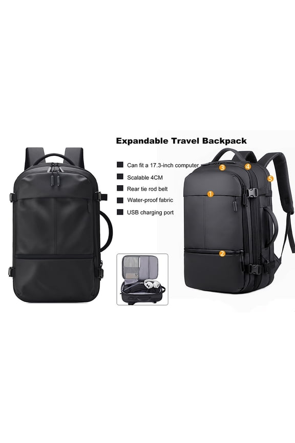 Travel Backpack Computer Bag with USB Charging Port, Anti-Theft Lock Wet/Dry Separation Pockets Waterproof Business Bag