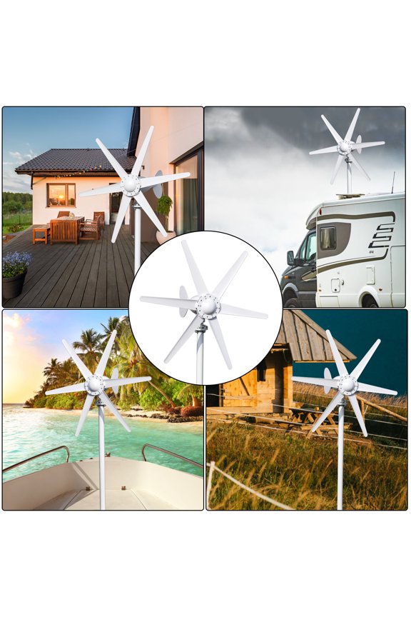 Wind Turbines Generator, 6-Blade Fan Wind Turbines Generator Kit, 800W 12V/24V Wind Turbines Generator, Electromagnetic Electricity Producer Equipment