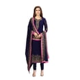 thumbnail image 1 of Trendmalls Women's Georgette Embroidery Work Ready To Wear Stright Salwar Suit Set, 1 of 8