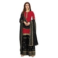 thumbnail image 1 of Trendmalls Women's Georgette Embroidery Work Ready To Wear Stright Sharara Suit Set, 1 of 8