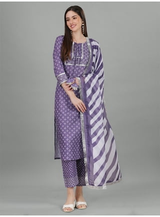 Cotton Blend Women's Kurti Pant Printed Beautiful Kurta Pajama