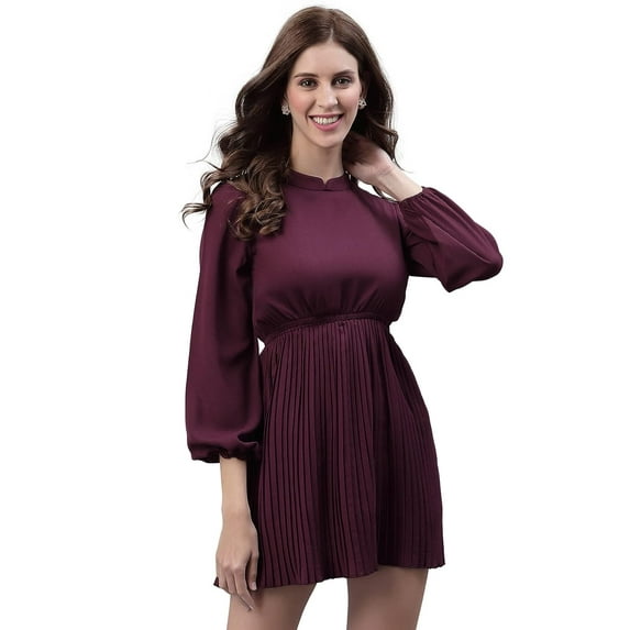 Trendmalls Women's Wear Heavy Georgette Fabric Fit and Flare Ready to Wear Western Dress-W02