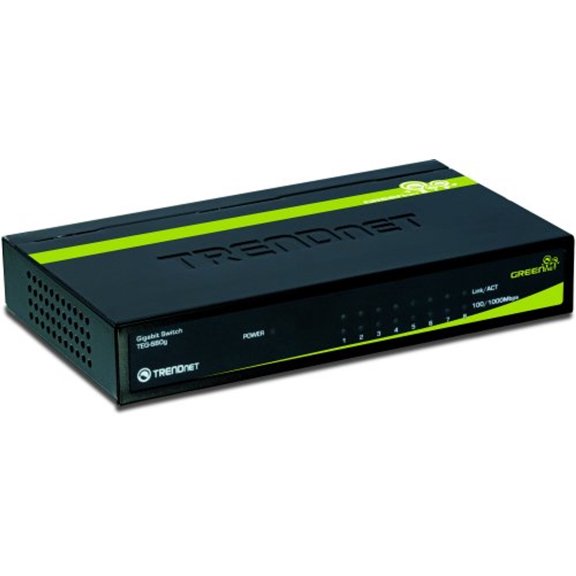 TRENDnet 8-Port Unmanaged Gigabit GREENnet Desktop Metal Switch TEGS80G