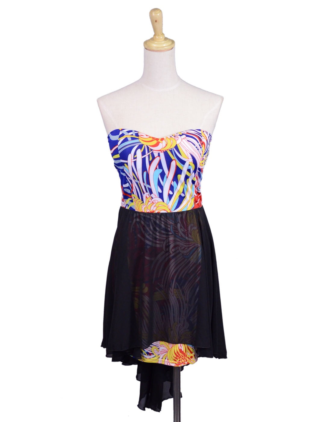 Trendology Sexy Glam Abstract Print Hi-Lo Chiffon Tube Bodycon Knit Dress -  Walmart.com
