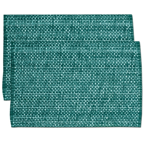 2-Pack Trends Collection Two Tone 100% Cotton Woven 13" x 19" Placemat - Turquoise