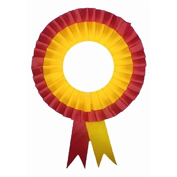 Trends Double Line - Satin Badge For School College Event,Party (PACK OF 10) (Red-Yellow)