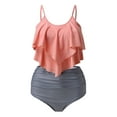 thumbnail image 1 of Trends High Waisted Two Piece Tankini Swimsuits for Women Flounce Top Tummy Control Bathing Suits, 1 of 2