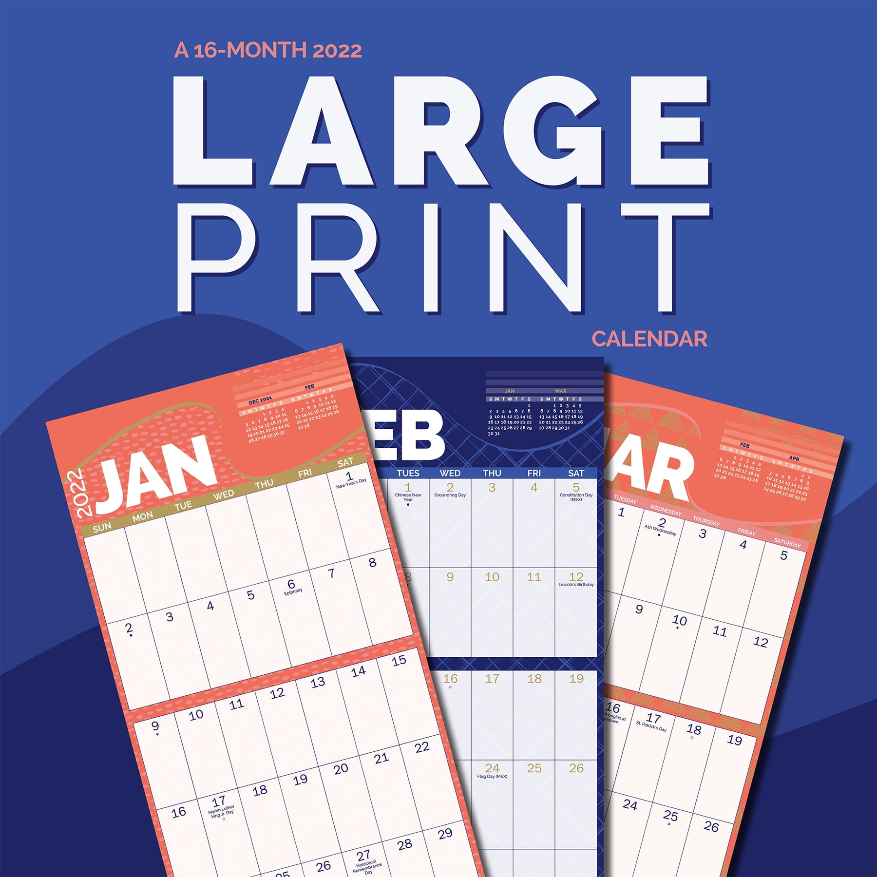 Trends International 2022 Large Print Wall Calendar
