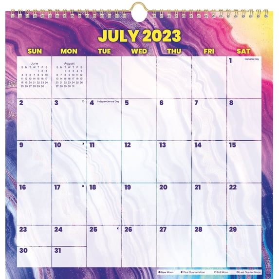 Trends International 2023-2024 Neon Agate Academic Spiral Wall Calendar (July 2023 - June 2024) Academic Spiral Wall Calendar