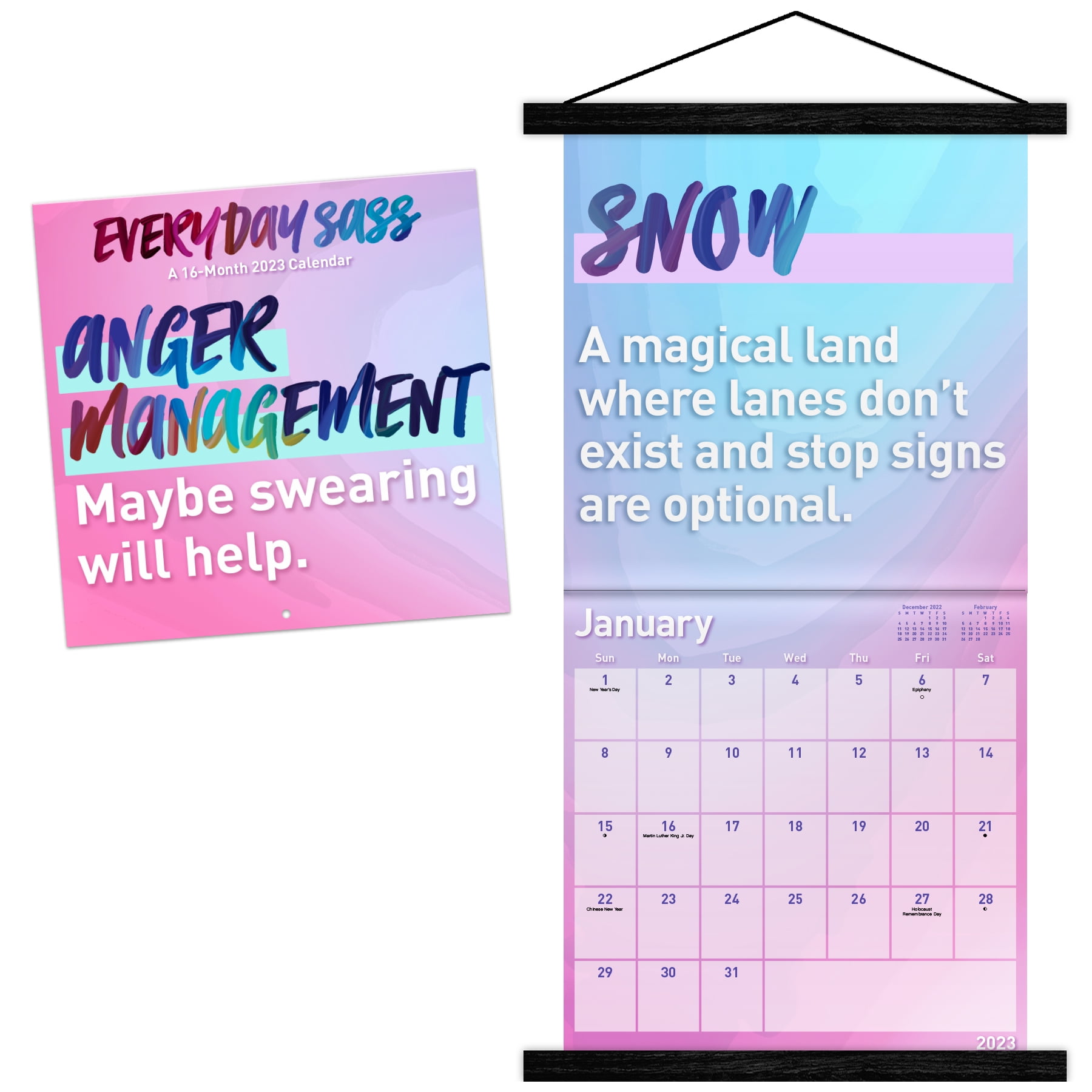 Trends International 2023 Everyday Sass Wall Calendar & Frame
