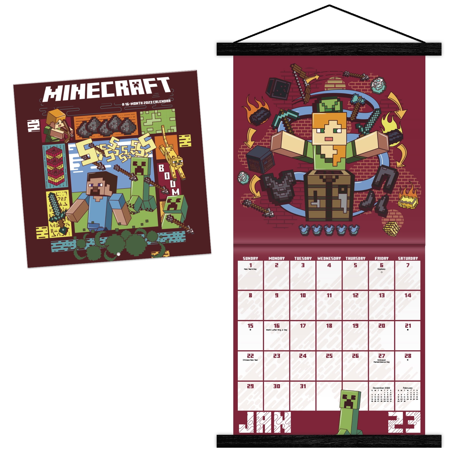 Minecraft 16-Month 2024 Wall Calendar