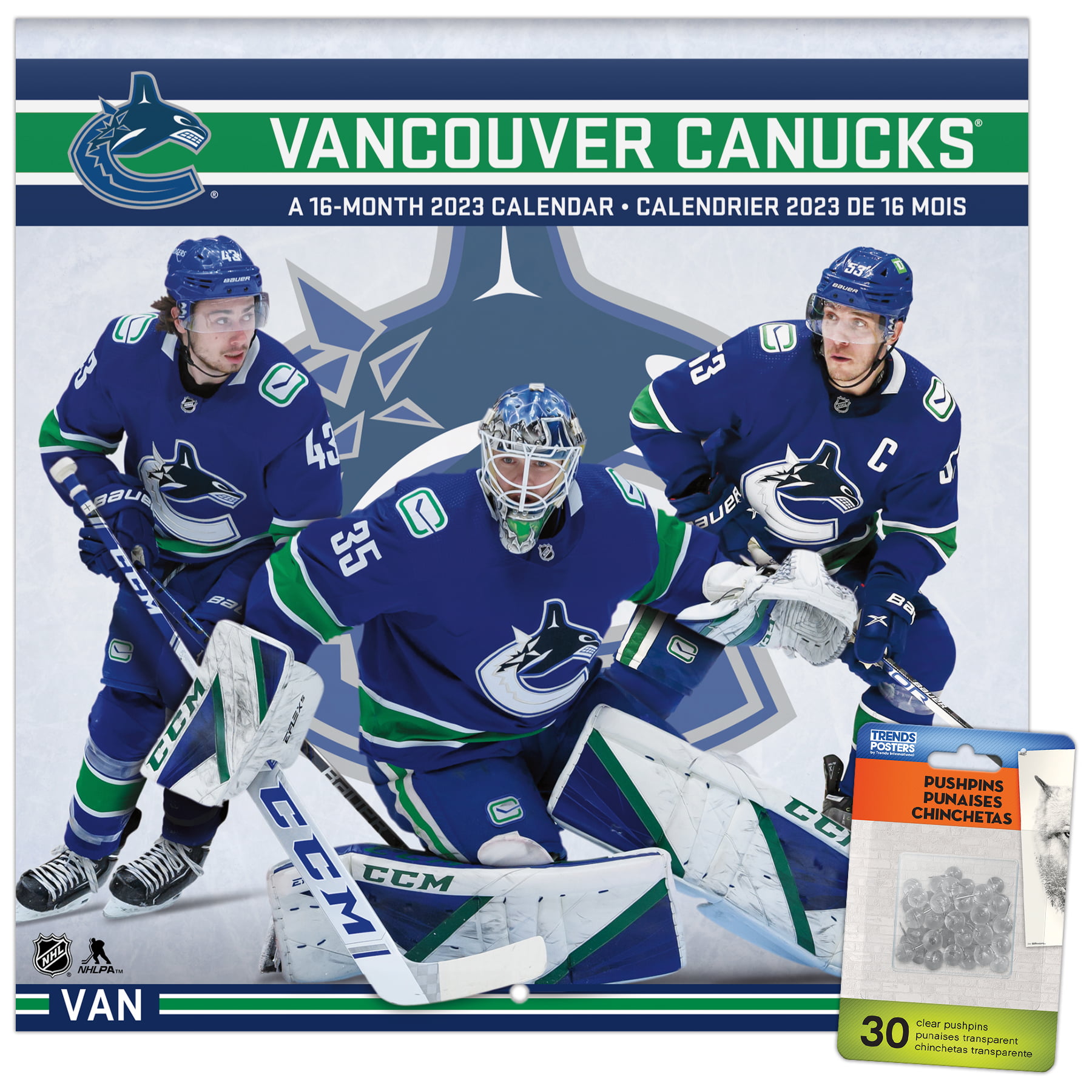 2023 NHL Vancouver Canucks Wall Calendar (Bilingual French) (French Edition)