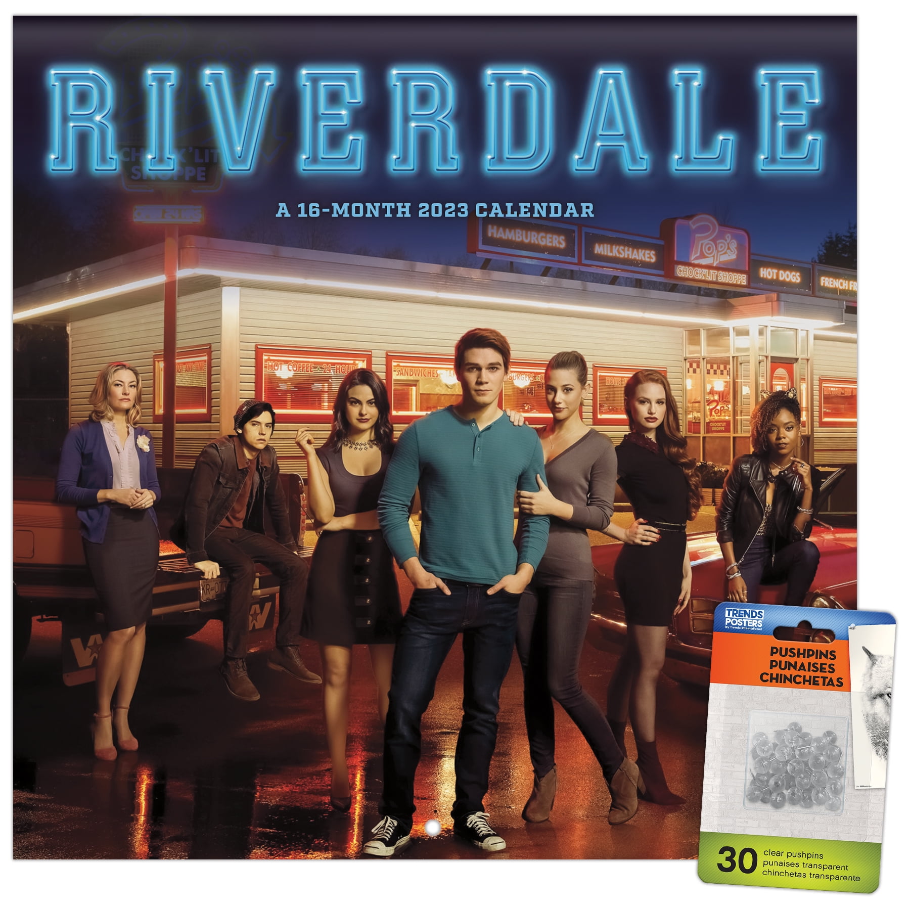 Trends International 2023 Riverdale Wall Calendar & Pushpins