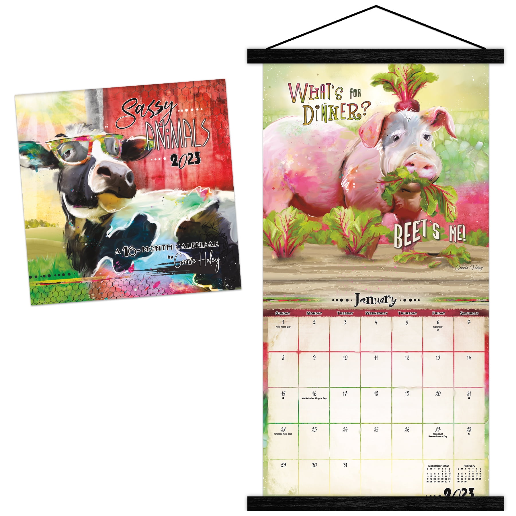 Trends International 2023 Sassy Animals by Connie Haley Wall Calendar