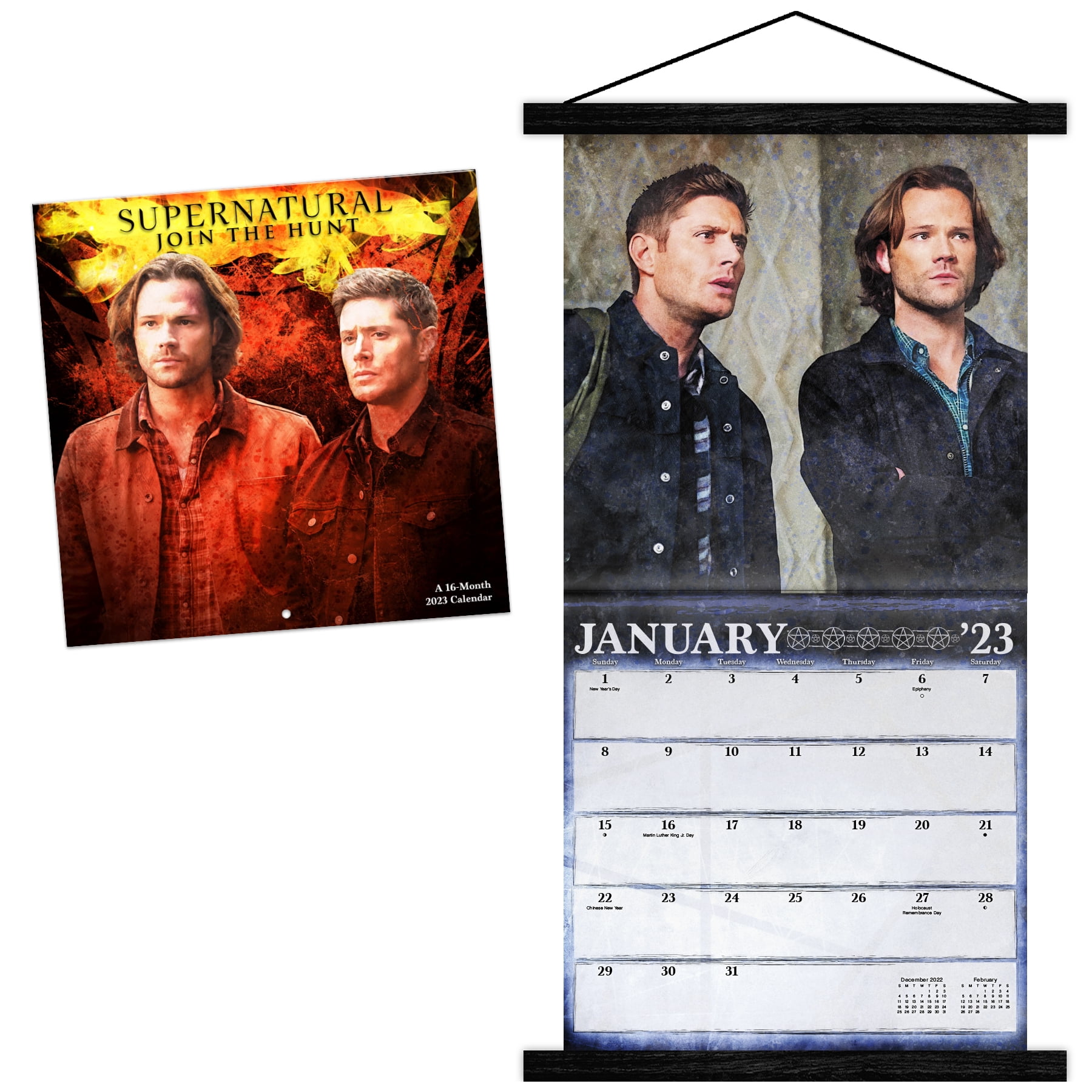 Trends International 2023 Supernatural Wall Calendar & Frame