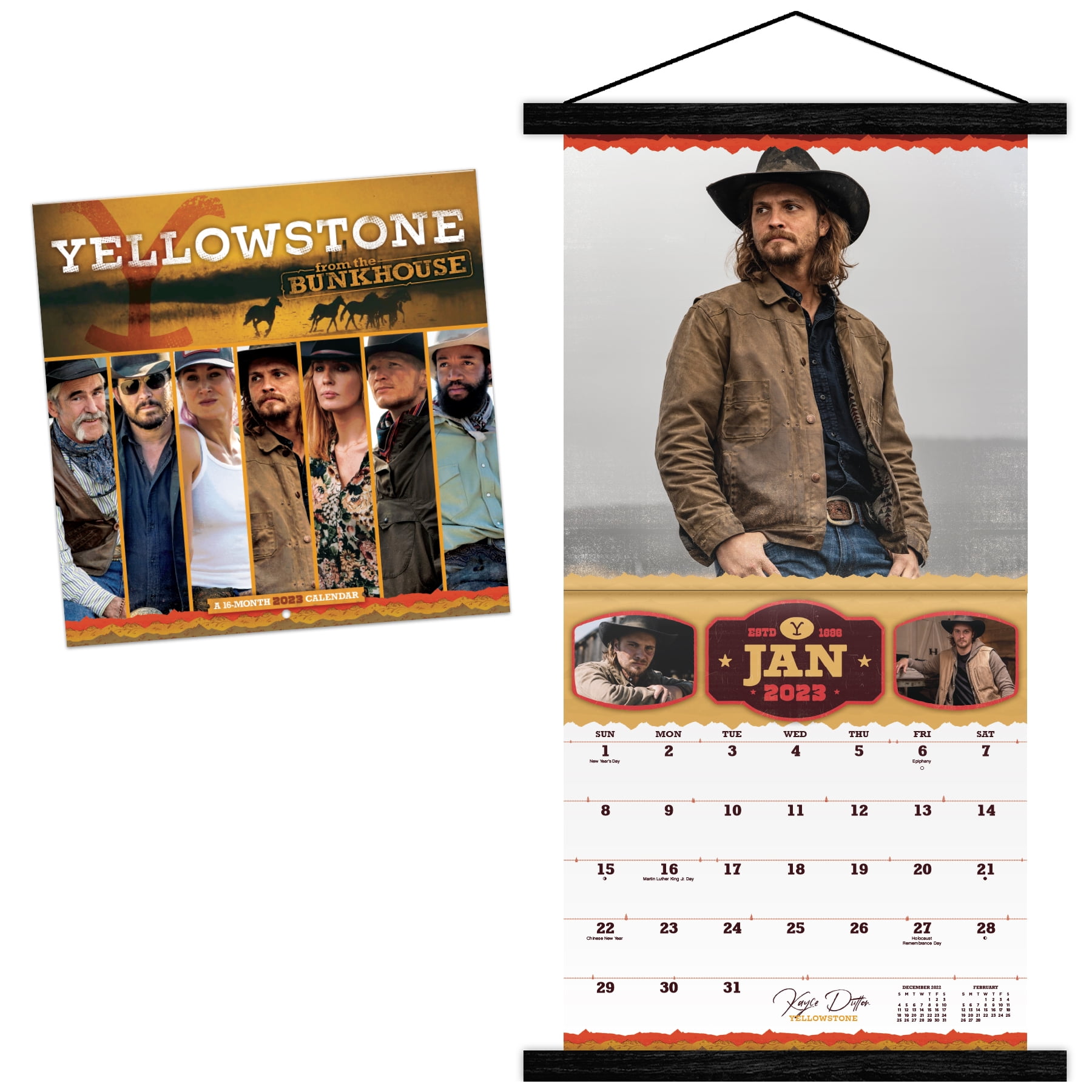 Trends International 2023 Yellowstone Wall Calendar & Frame