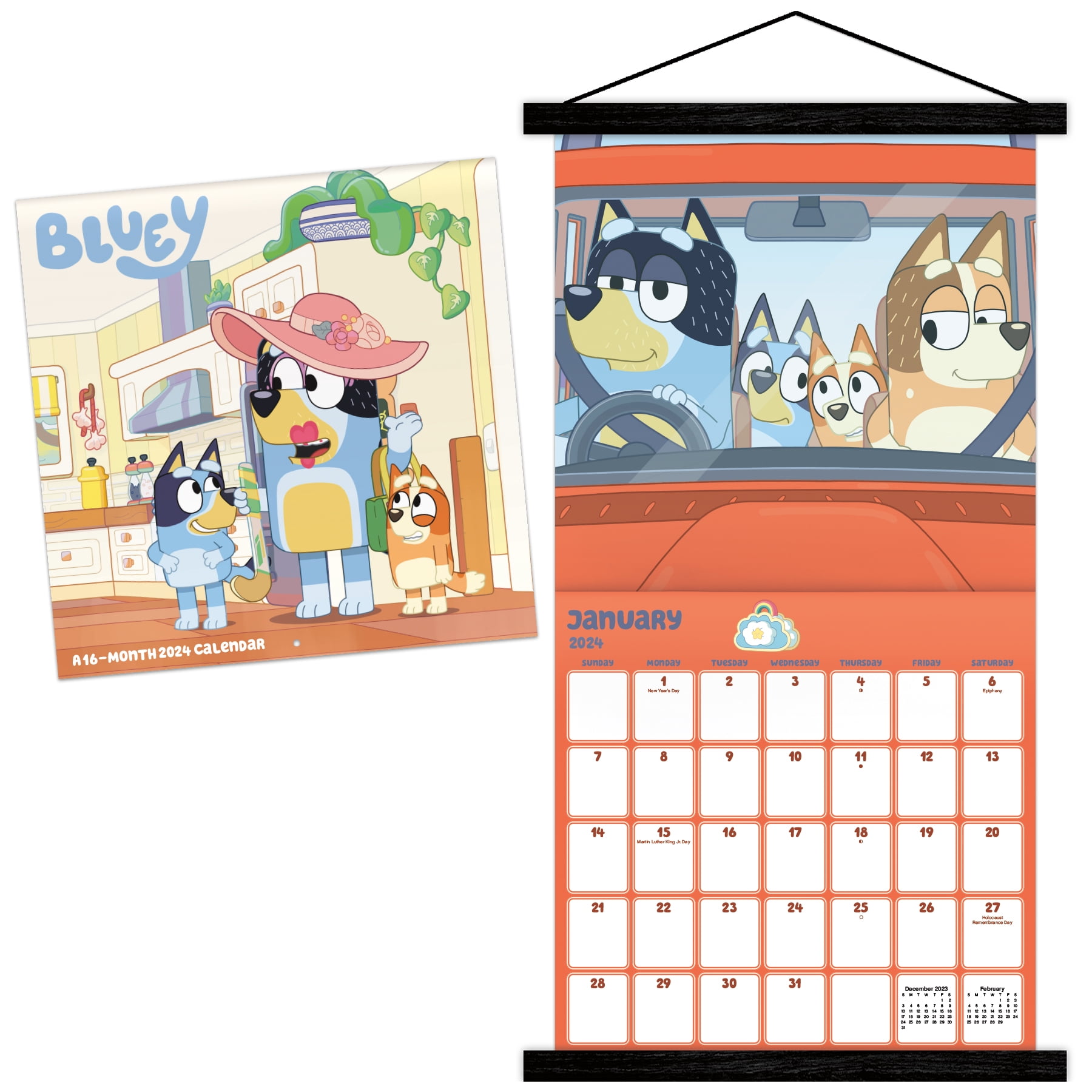 Trends International 2024 Bluey Wall Calendar & Frame