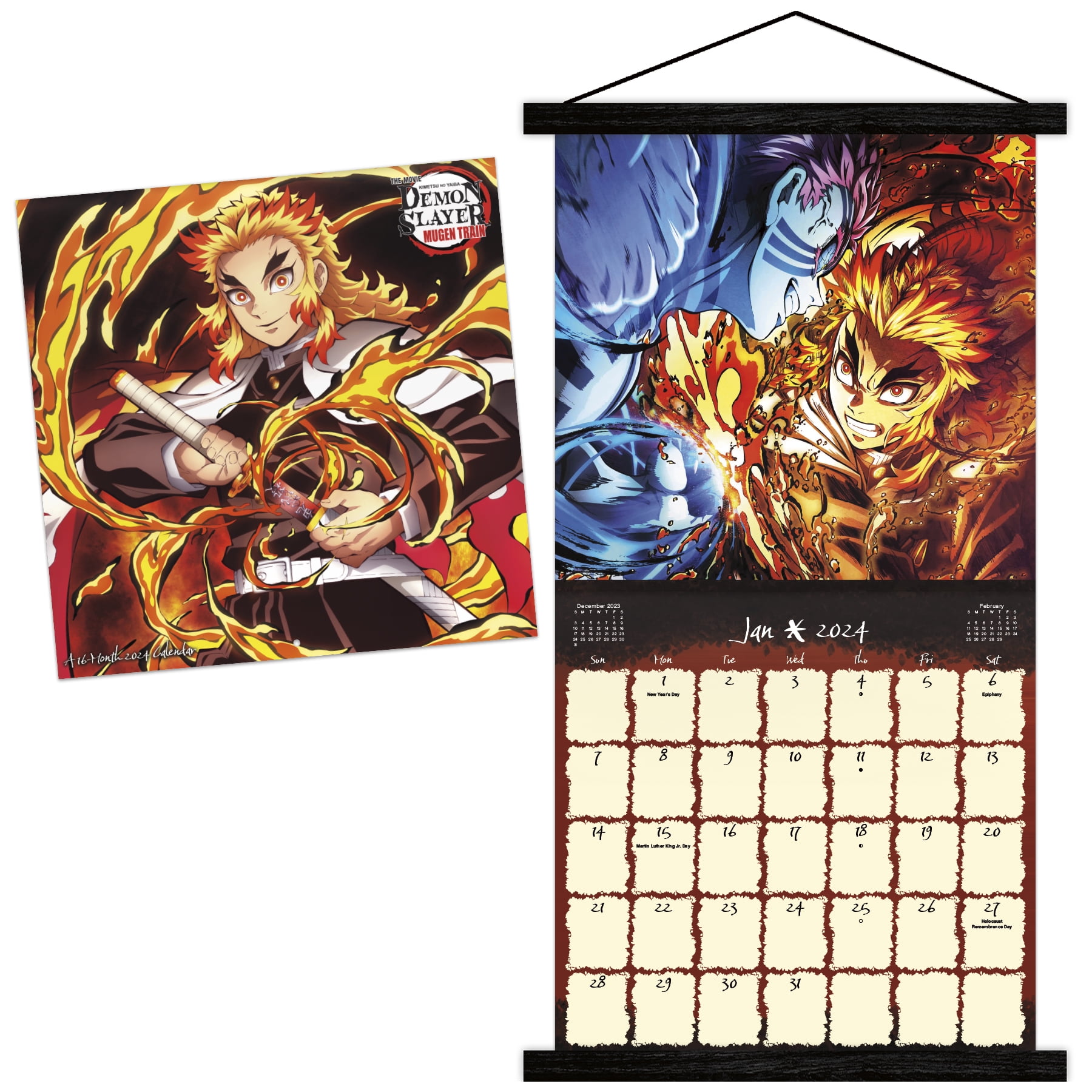 Demon Slayer 2024 Poster Slim Wall Calendar