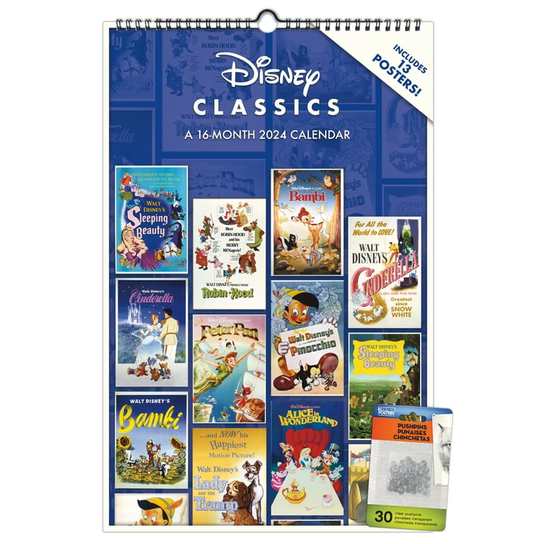 Disney Classics Calendrier 2024 – Agenda mensuel carré 30 x 30 cm