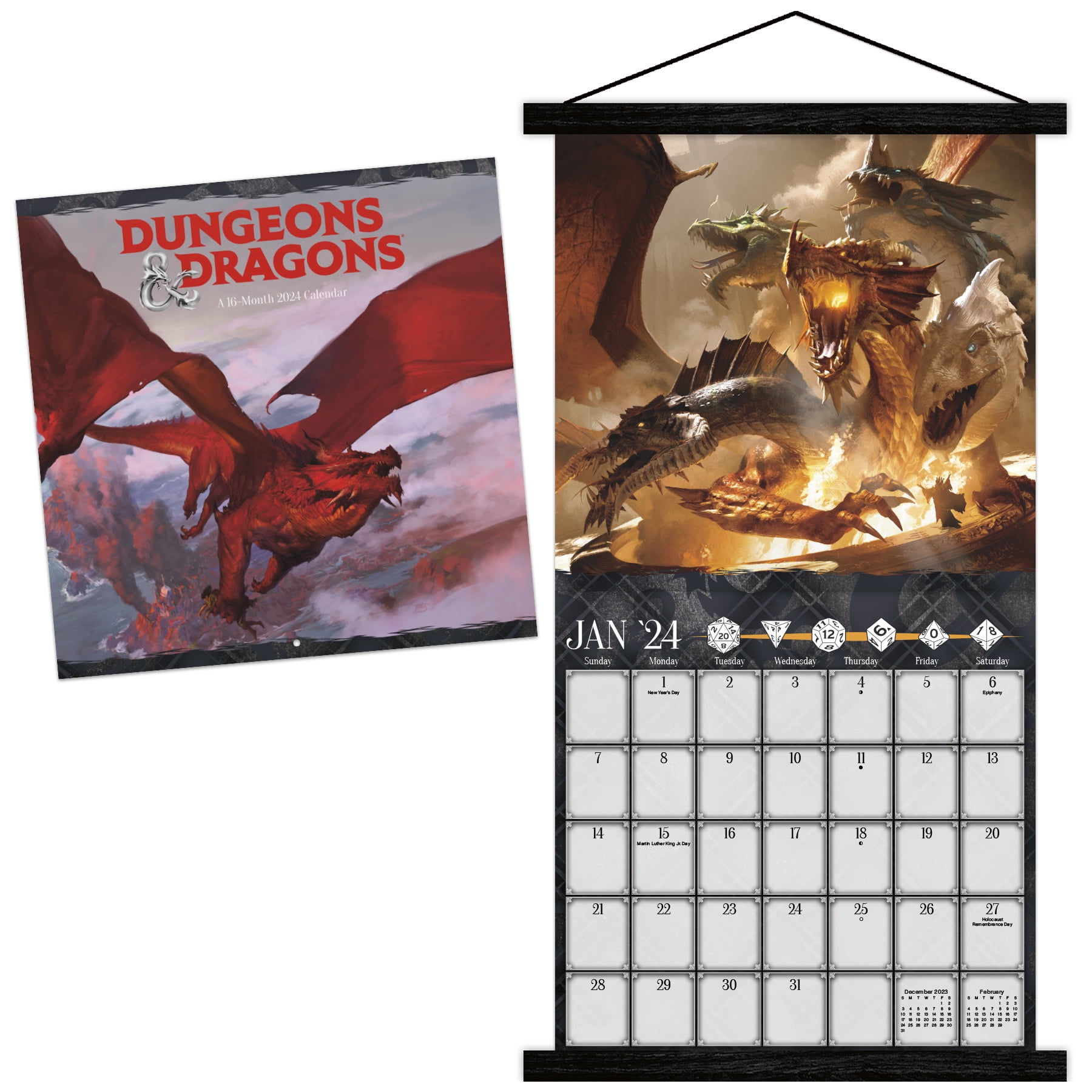 Trends International 2024 Dungeons and Dragons Wall Calendar &