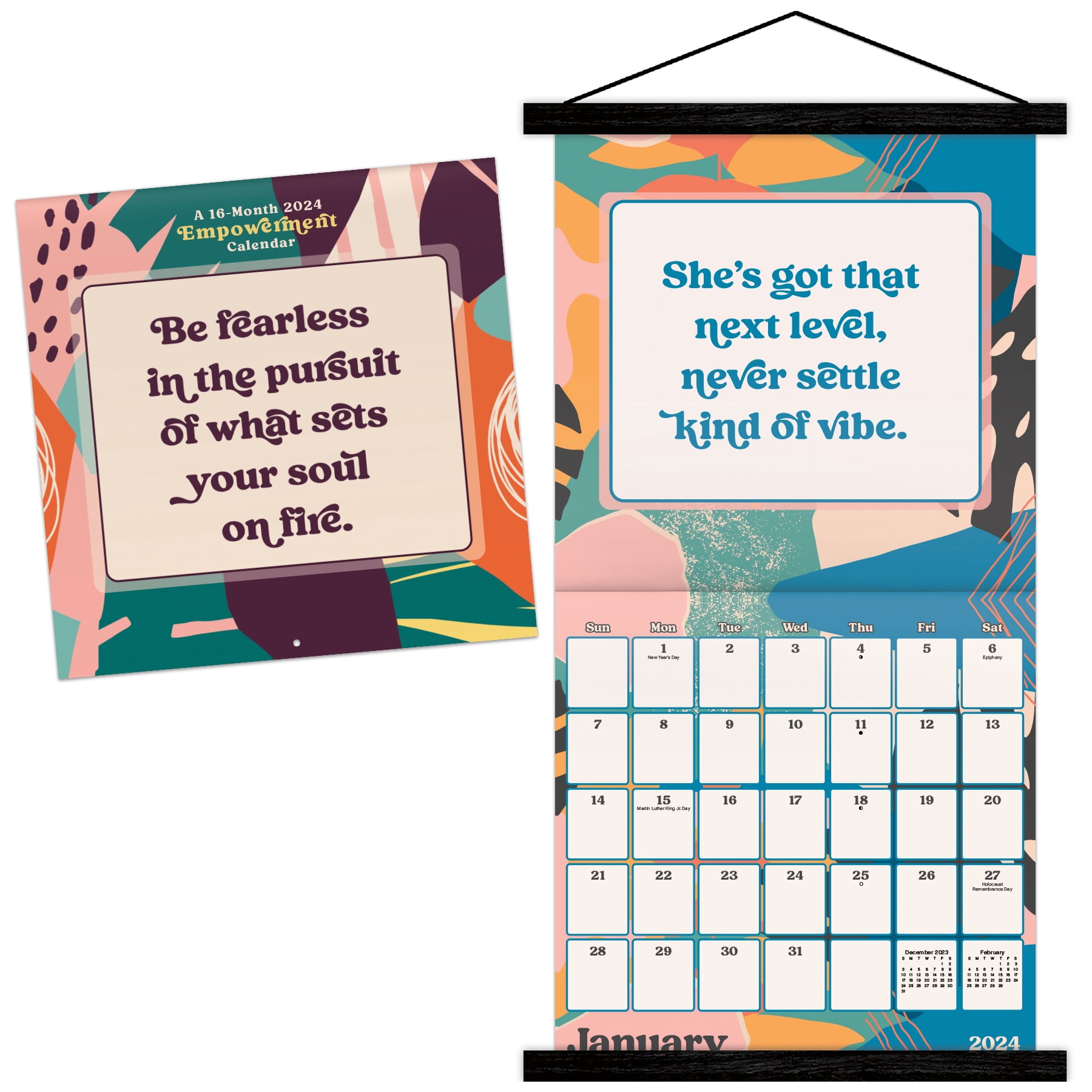 Trends International 2024 Empowerment Wall Calendar & Magnetic Frame