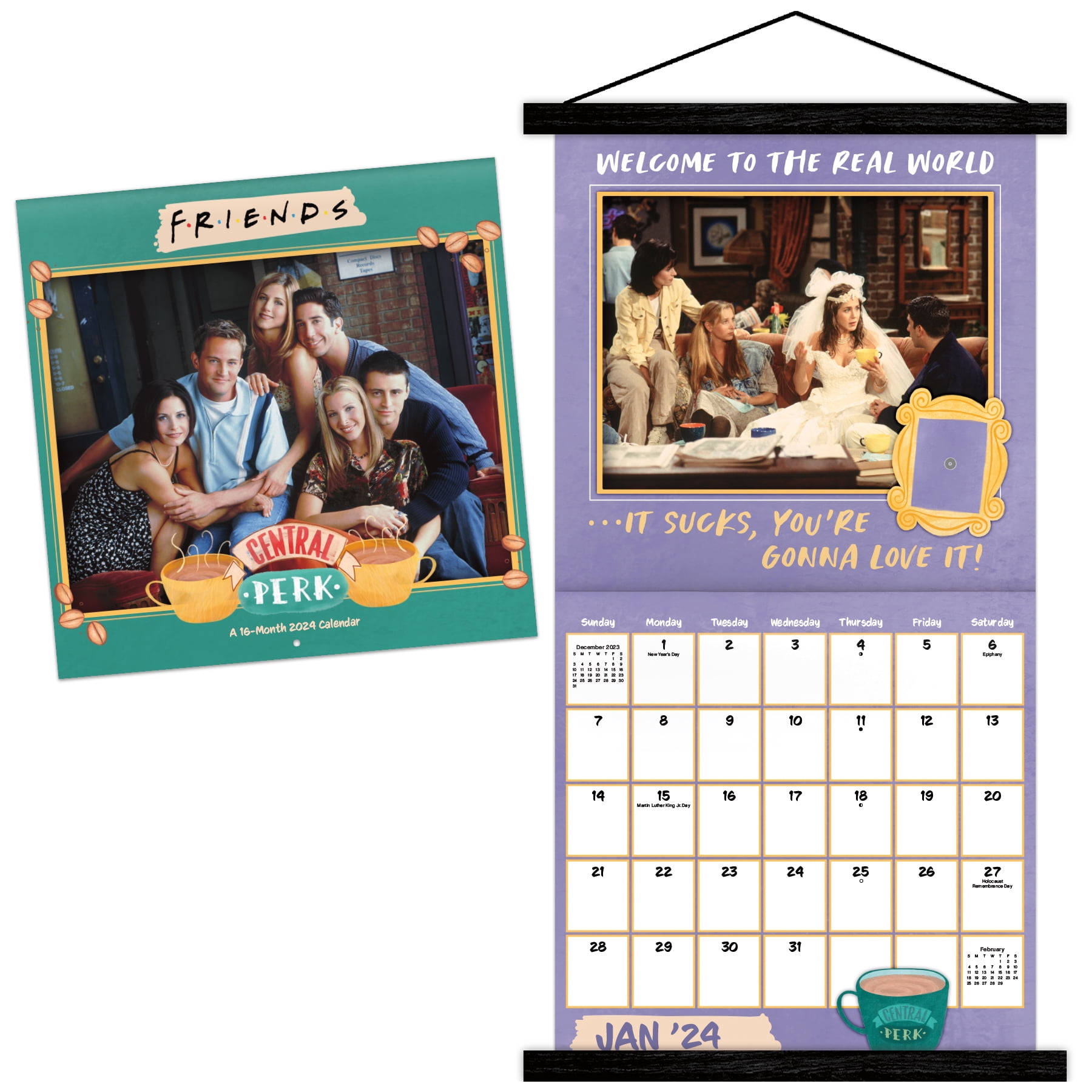 9781438897530 Friends 2024 Exclusive Wall Calendar with Decal Trends  International - Calendar Club