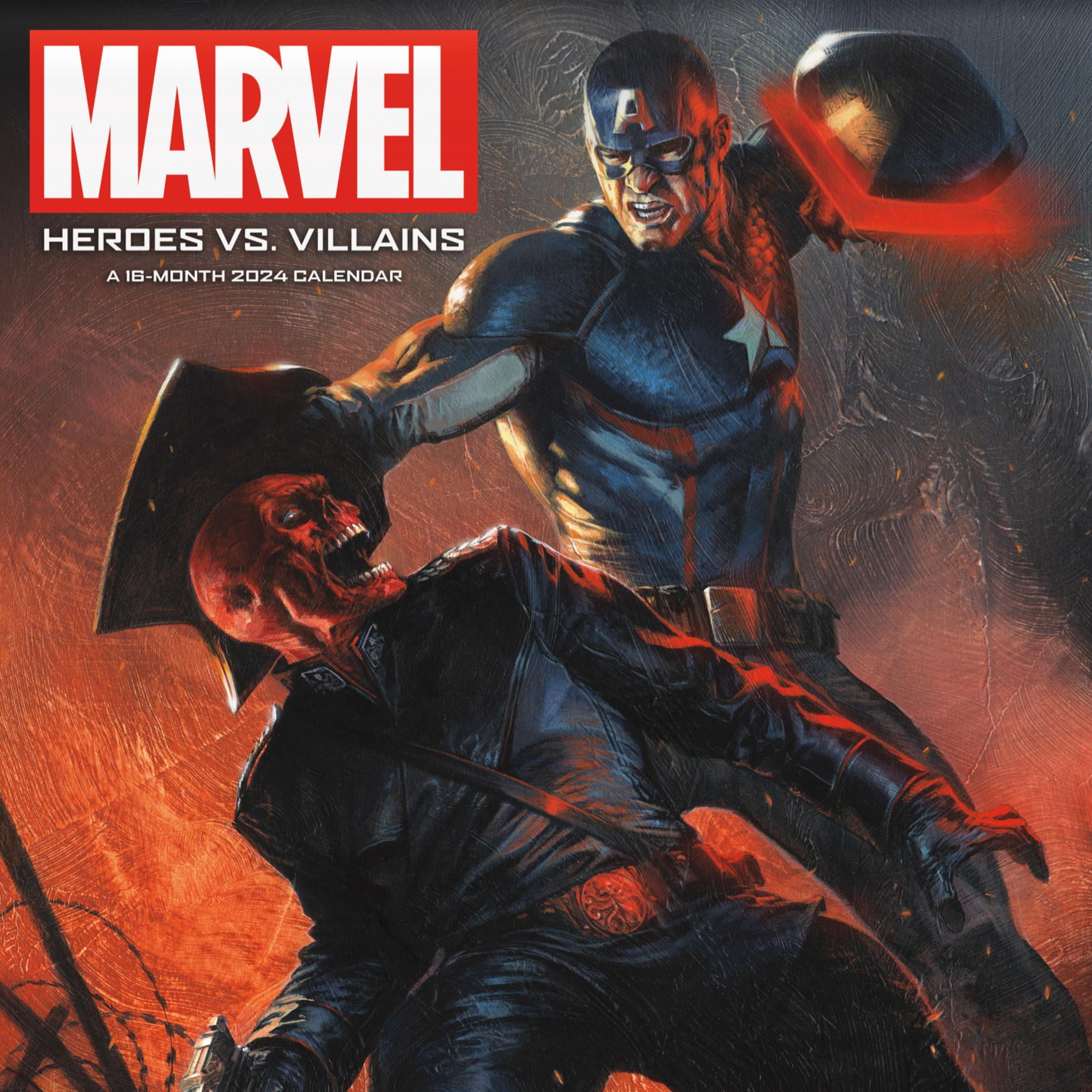 Trends International 2024 Marvel Heroes vs. Villains Wall Calendar