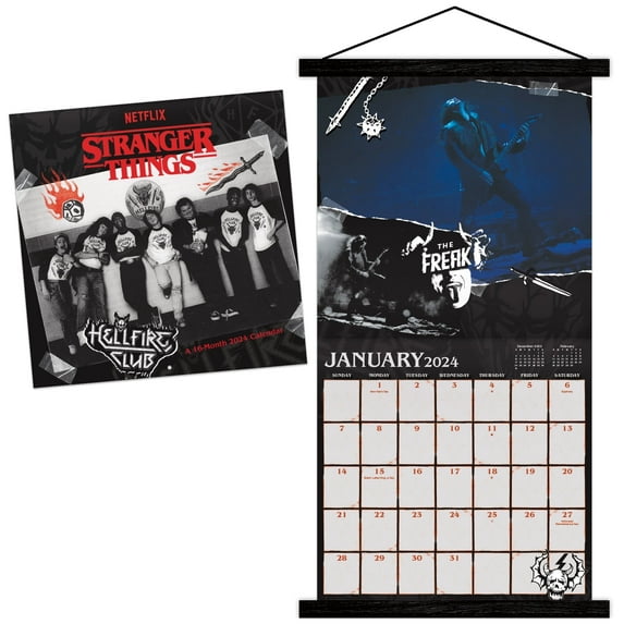 Trends International 2024 Netflix Stranger Things Wall Calendar & Magnetic Frame