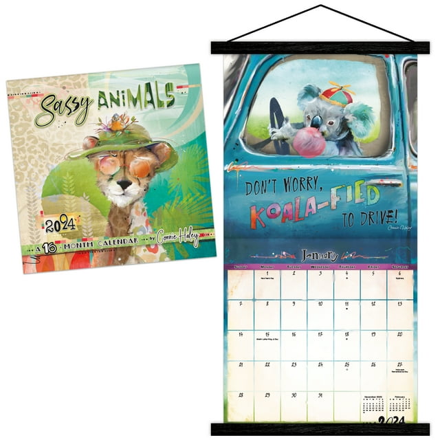 Trends International 2024 Sassy Animals by Connie Haley Wall Calendar