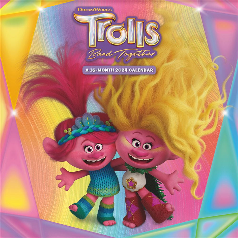 Trends International 2024 Trolls Band Together Wall Calendar