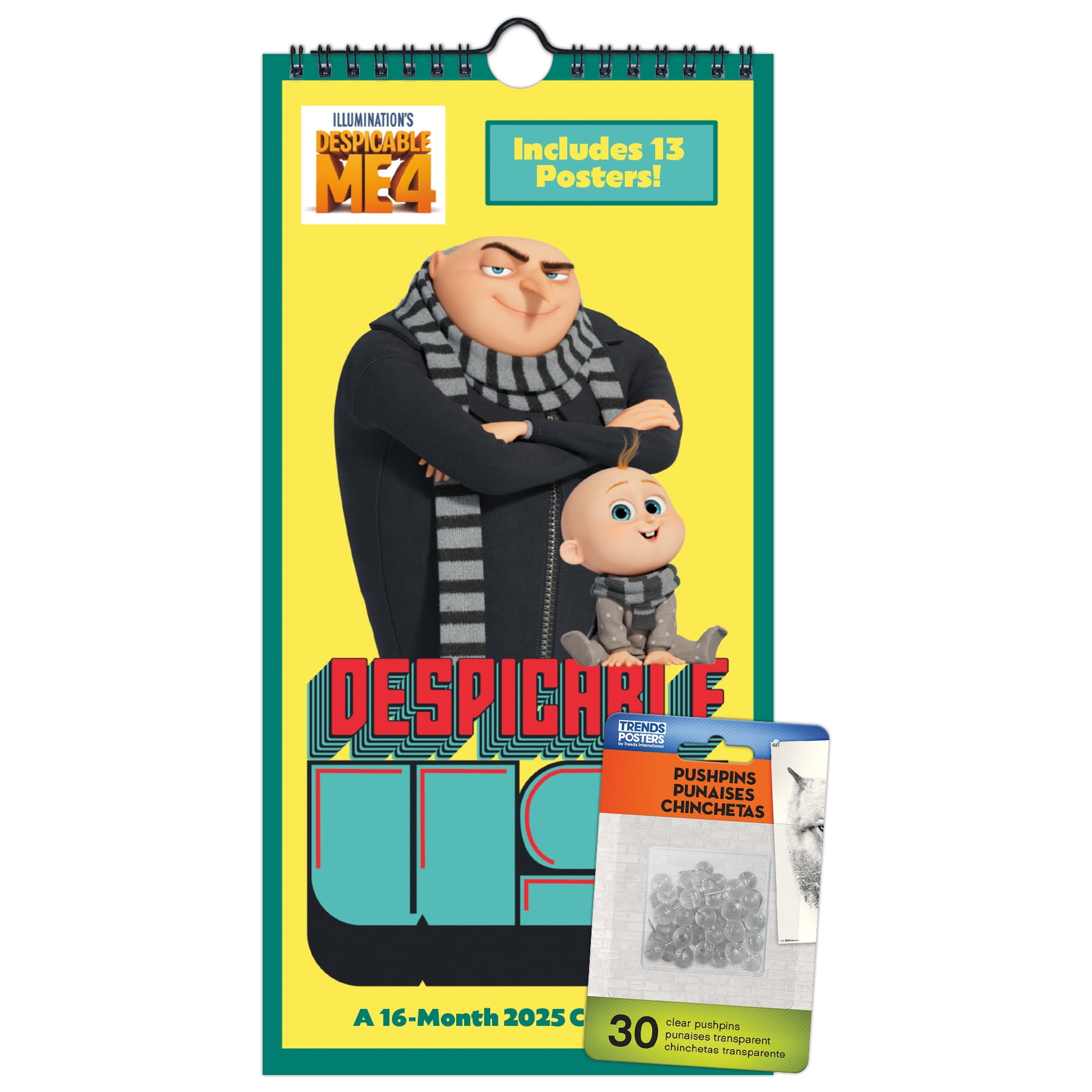 Trends International 2025 Despicable Me 4 Mini Poster Calendar & Push