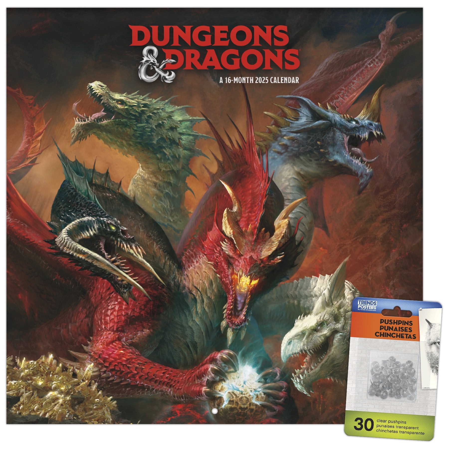 Trends International 2025 Dungeons and Dragons Classic Wall Calendar