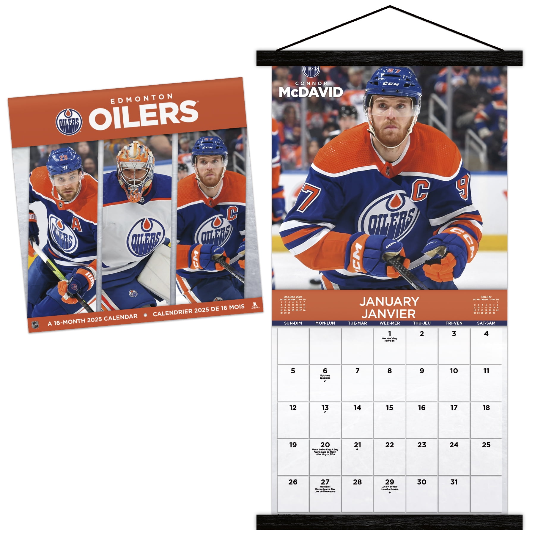Trends International 2025 Edmonton Oilers Wall Calendar &