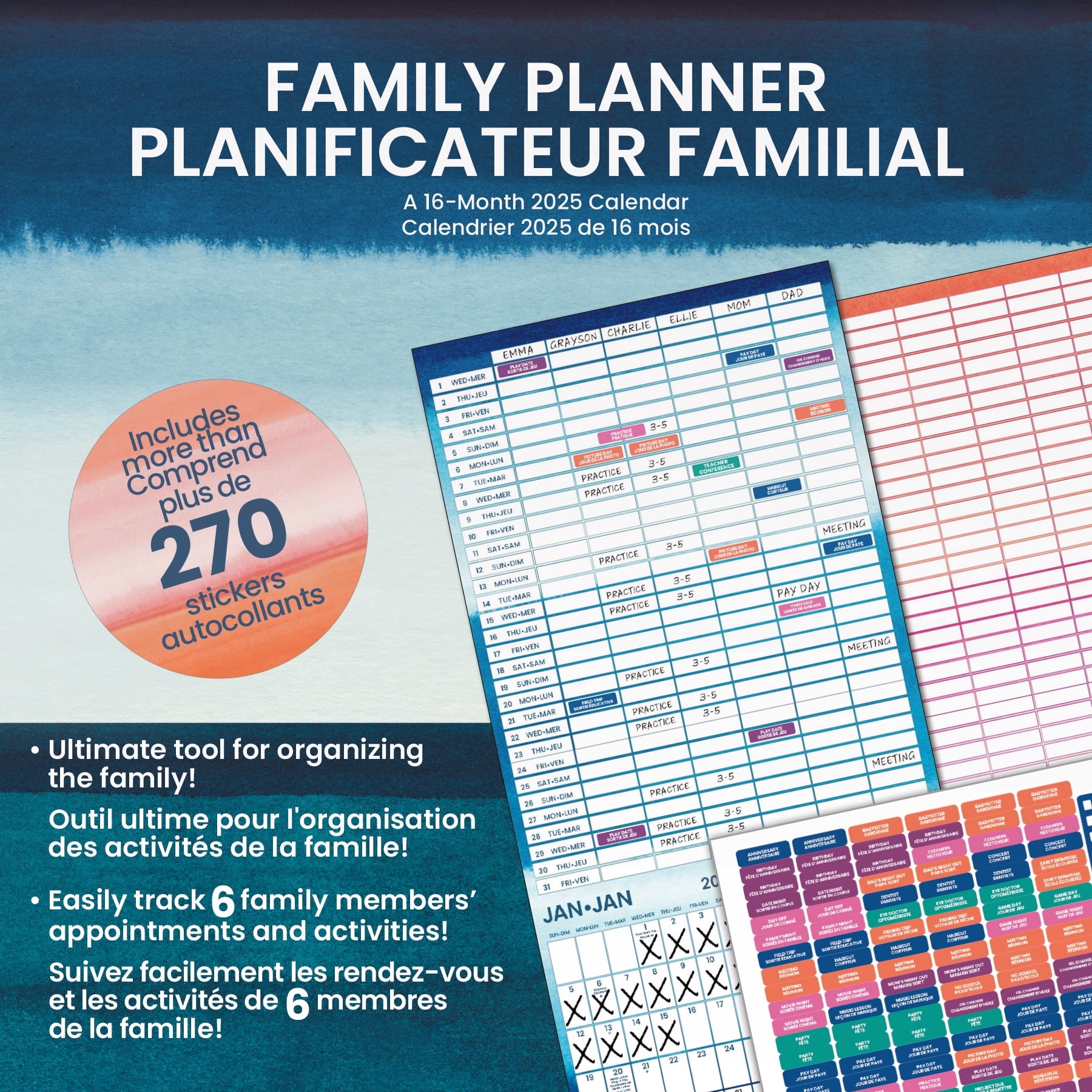 Trends International 2025 Family Planner Wall Calendar - Walmart.com