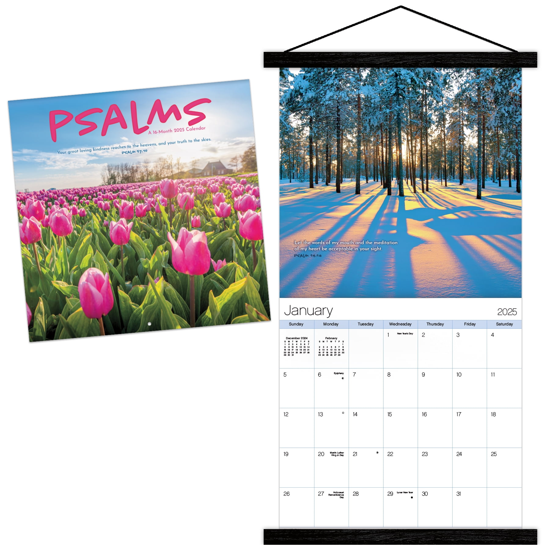 Trends International 2025 Psalms Wall Calendar & Frame