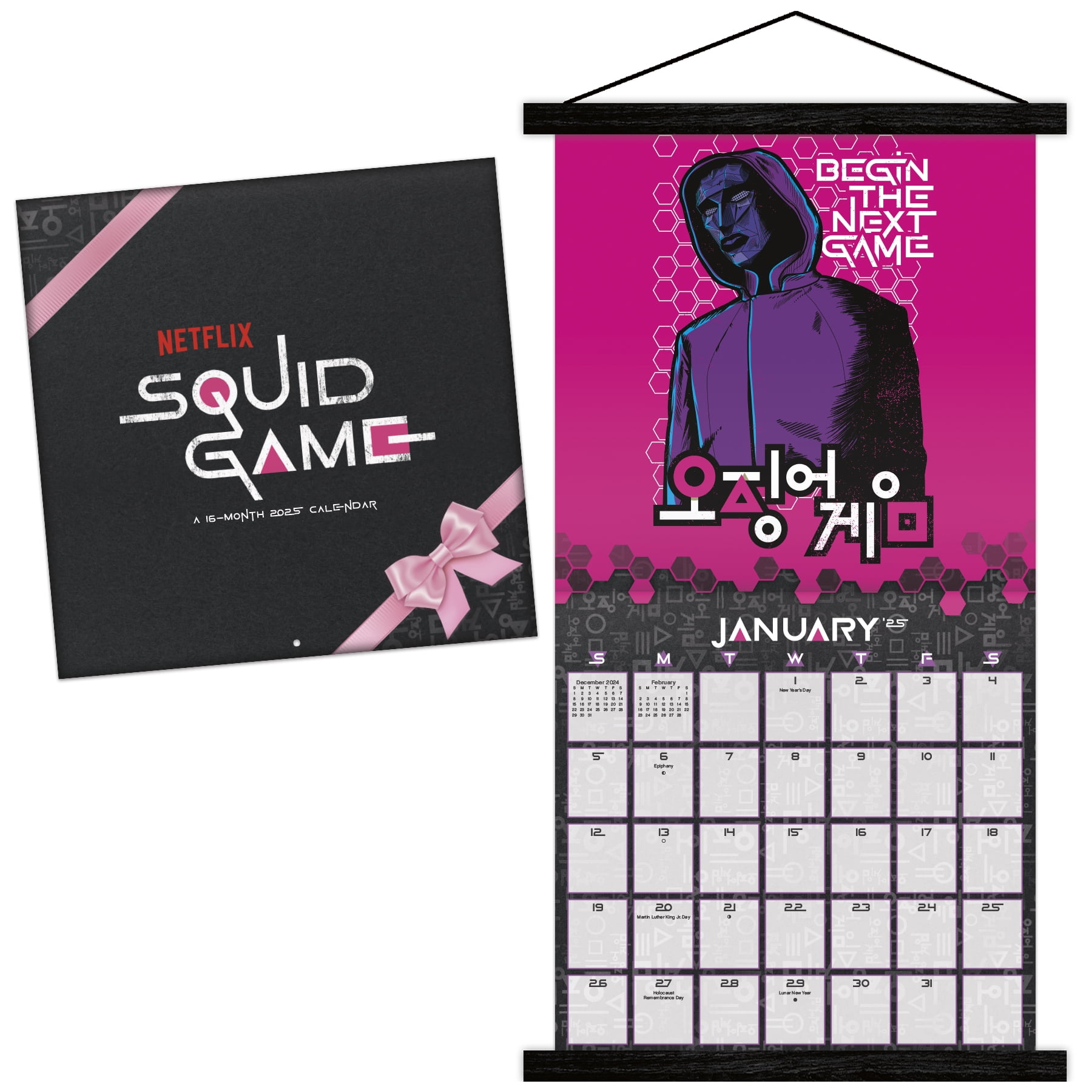 Trends International 2025 Squid Game Wall Calendar & Frame