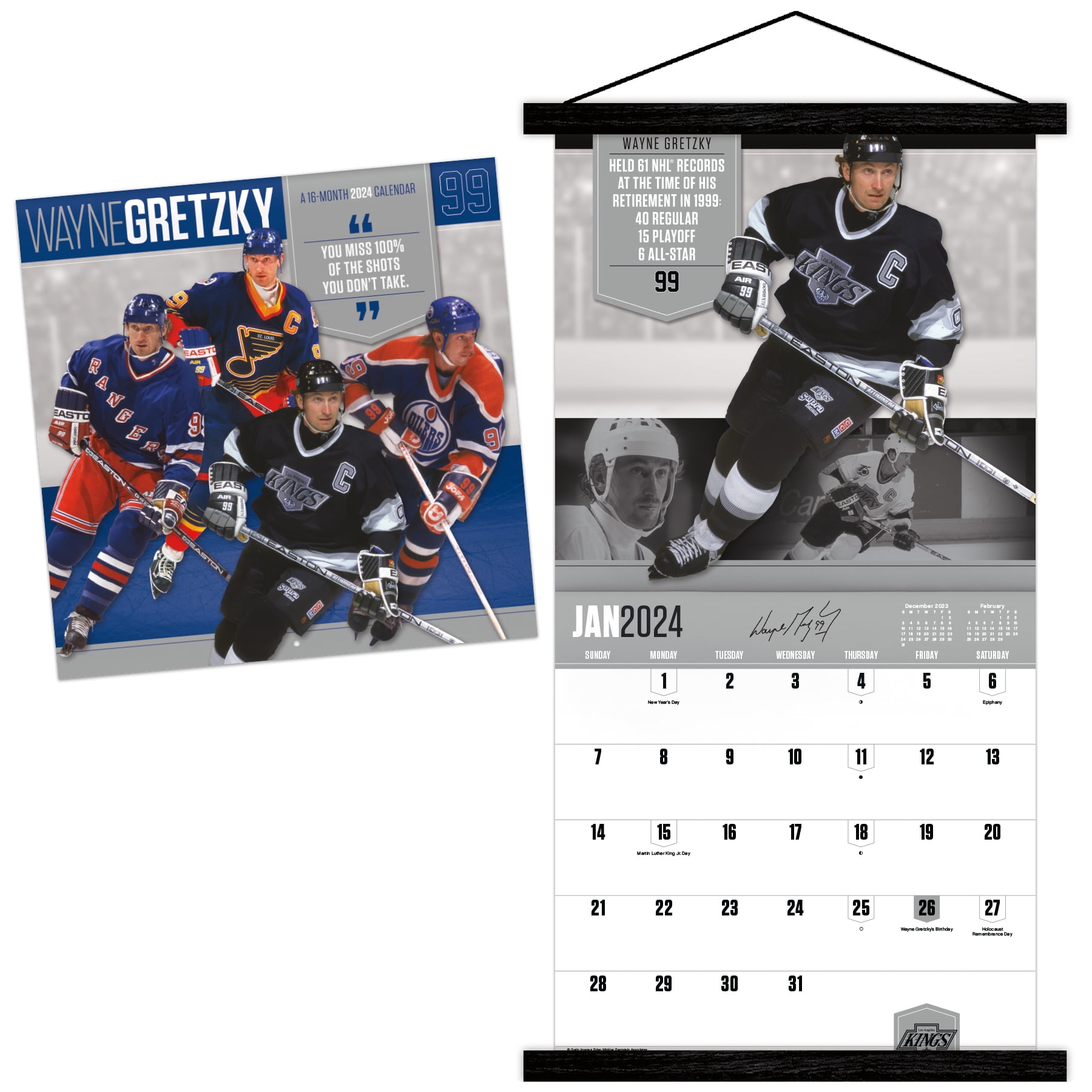Trends International 2025 Wayne Gretzky Wall Calendar & Frame